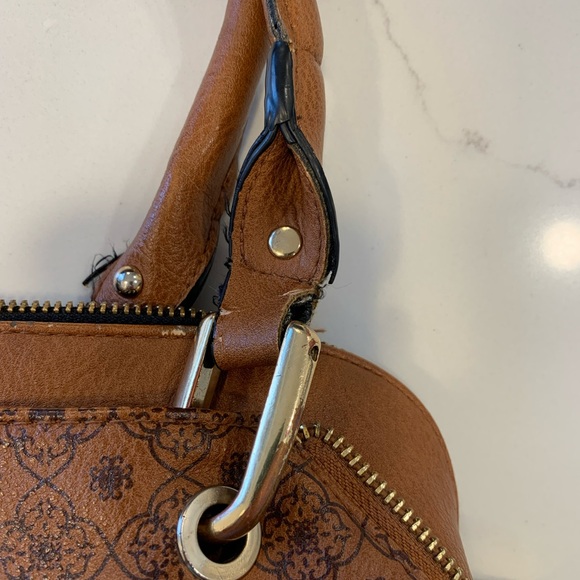 Big Buddha Dome Satchel Purse Walnut Brown Faux Leather Good Used Condition - Picture 10 of 13